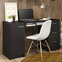 Computer Desk with 3 Drawers, 1 Door and 1 Storage Shelf by Latitude Run
