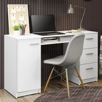 Computer Desk with 3 Drawers, 1 Door and 1 Storage Shelf by Latitude Run