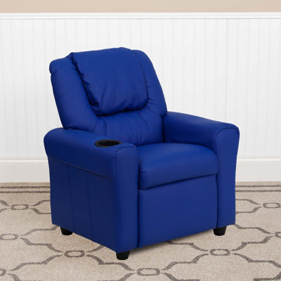 Forman LeatherSoft Contemporary Kids Recliner with Cup Holder and Headrest by Isabelle & Max