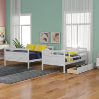 Grote Twin Over Full 2 Drawer Solid Wood Standard Bunk Bed by Harper Orchard by Harper Orchard