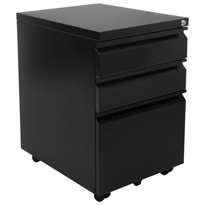 Mount-It! Mobile Vertical File Cabinet with Three Drawers | Under Desk Rolling Storage by Mount-it