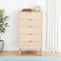 Raenada Natural 5-Drawer Cane Chest by Corrigan Studio