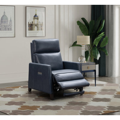 Morlan 30.8" Wide Genuine Leather Power Zero Gravity Recliner by Birch Lane