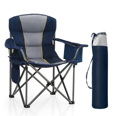 Erwann Oversized Padded Camping Folding Chair with Cup Holder