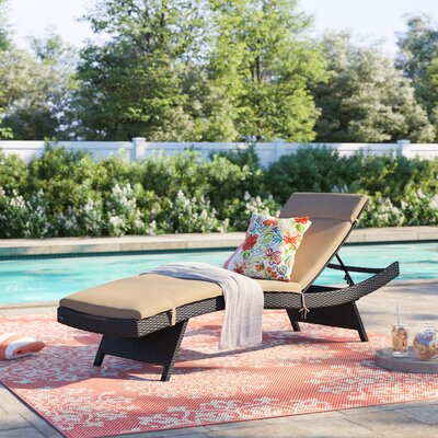 Genieve Reclining Chaise Lounge with Cushion by Red Barrel Studio