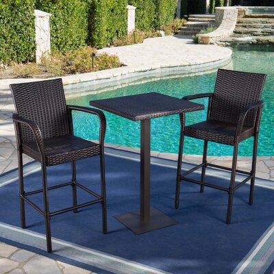 Eaton 3 Piece Bar Height Dining Set by Orren Ellis