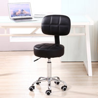 Round Rolling Height Adjustable Lab Stool by Inbox Zero