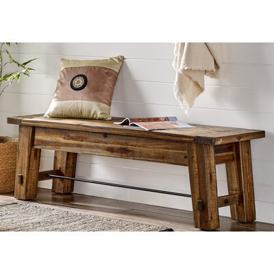 Daryl Furniture Durango Solid Wood Entryway/Dining Bench – 60 inches in Length, 450 Weight Capacity, Industrial Accent Furniture Collection, Storage a by The Twillery Co.
