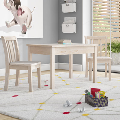 Rozanne Kids Solid Wood Rectangular Activity Table and Chair Set by Harriet Bee