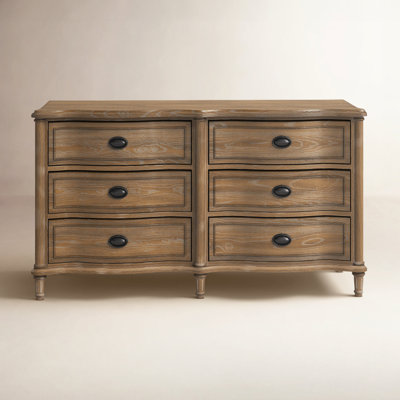 Watson 6 Drawer 64" W Solid Wood Double Dresser