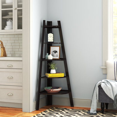 63" H x 29" W Solid Wood Corner Bookcase by George Oliver