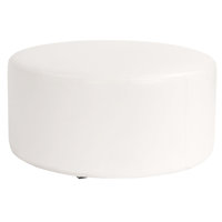 Florio 36" Wide Faux Leather Round Cocktail Ottoman