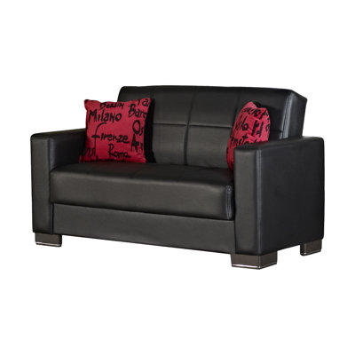 Lado 63" Faux Leather Square Arm Loveseat by Ebern Designs
