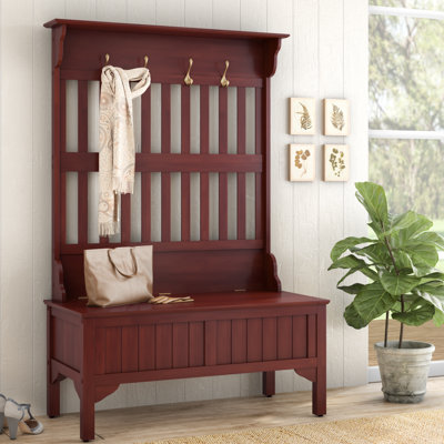 Medau Pine Solid Wood Hall Tree with Bench by August Grove
