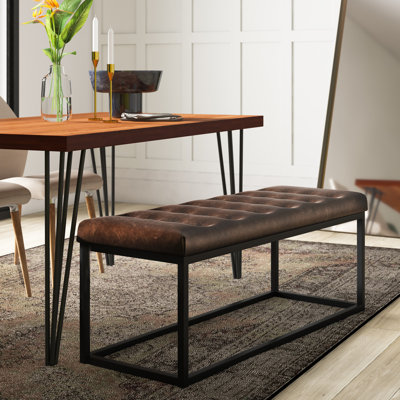Landry Faux Leather Bench by Mercury Row