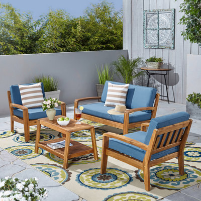 Berkley 4 Piece Sofa Seating Group with Cushions by Sol 72 Outdoor