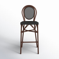 Abode Bar Stool In Black Textylene Mesh With Black Frame - Set Of 1 by Joss & Main