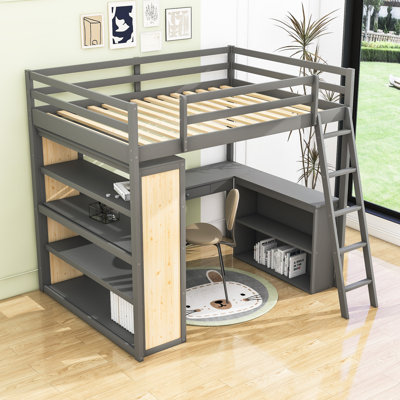 Hadees Full Platforms Loft Bed with Built-in-Desk by Harriet Bee by Harriet Bee
