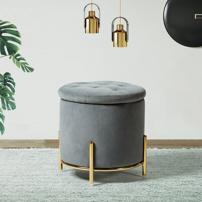 Conrado 17.5" Wide Tufted Round Storage Ottoman by Willa Arlo Interiors