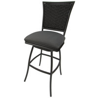 Outdoor Extra Tall 34" Armless Patio Bar Stool Erin - Dark Grey Linen - Brown