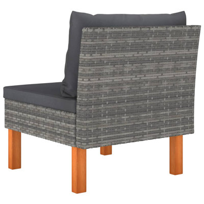 Rashina 23.8" Wide Eucalyptus Rectangle Patio Sofa with Cushions