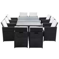 Rectangular 10 - Person Dining Set with Cushions