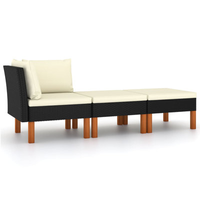 23.6" Wide Eucalyptus Square Patio Sectional Set with Cushions by Latitude Run