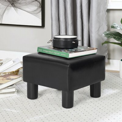 Reehan Black Square Ottoman by Ebern Designs