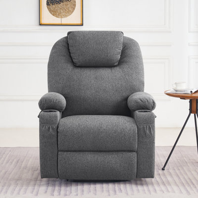 Florien Large Power Lift Recliner Chair with Massage and Heat for Big and Tall Elderly People, 3 Positions, Cup Holders, and USB Ports, Extended Footr by Latitude Run
