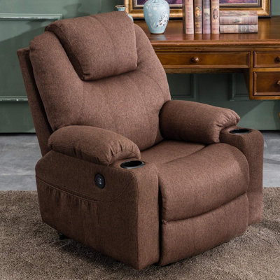 Florien Large Power Lift Recliner Chair with Massage and Heat for Big and Tall Elderly People, 3 Positions, Cup Holders, and USB Ports, Extended Footr by Latitude Run