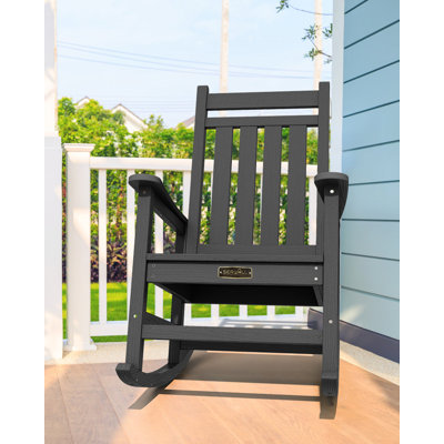 Wolak HDPE Rocking Adirondack Chair by Rosecliff Heights