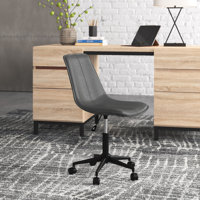 Alivia Light Brown Faux Leather Adjustable Height Swivel Office Chair With Wheel Base by Steelside