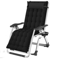 Zero Gravity Chair, Reclining Lounge Chair with Removable Cushion & Tray for Indoor and Outdoor by Arlmont & Co.