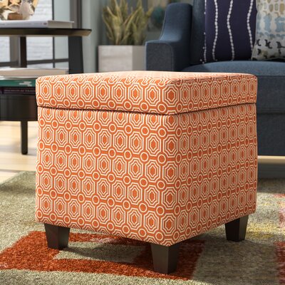 Rummond 17" Wide Square Geometric Ottoman with Storage by Ebern Designs