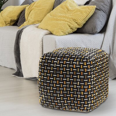 Ridgemark Modern Geometric Handmade Square Upholstered Ottoman Pouf by Foundry Select