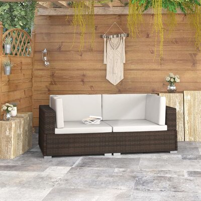 Aimal 27.6" Wide Square Loveseat with Cushions by Latitude Run