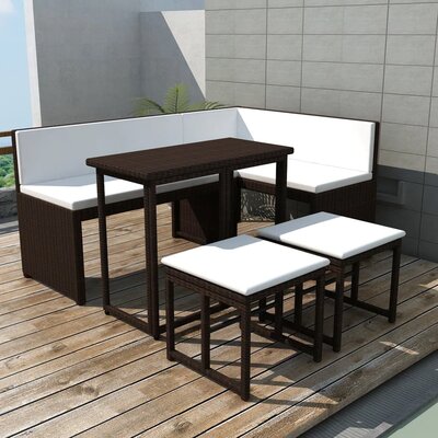 Aimy Rectangular 5 - Person Dining Set with Cushions by Latitude Run