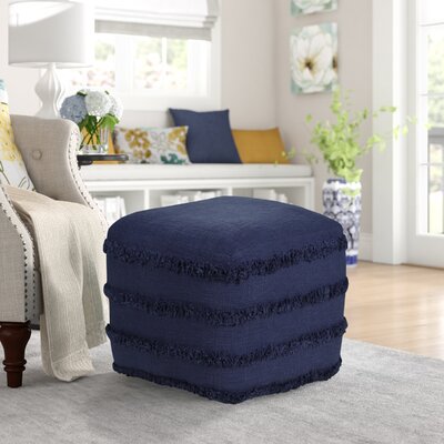 Assal Everyday Handmade Tufted Cotton Square Upholstered Pouf, Small