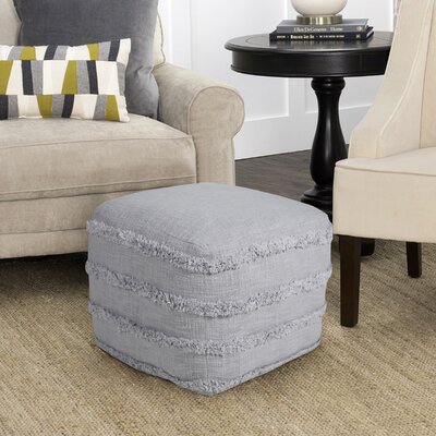 Assal Everyday Handmade Tufted Cotton Square Upholstered Pouf, Small by Lark Manor