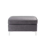 Pavlik 36" Wide Velvet Rectangle Standard Ottoman by Willa Arlo Interiors
