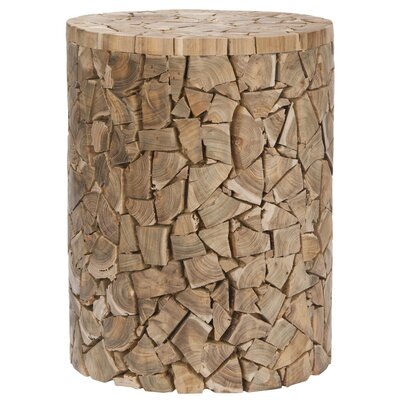 Canyon Teak Round Stool by Loon Peak
