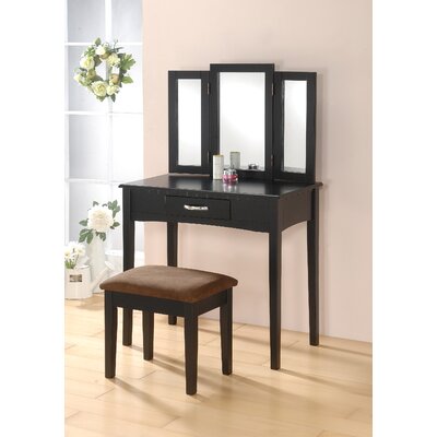 Solid Wood Vanity Set with Mirror by Winston Porter