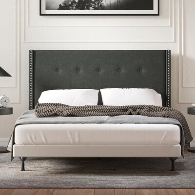 Burchfield Upholstered Wingback Headboard by Greyleigh