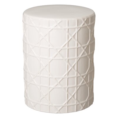 CANE STYLE STOOL, WHITE 13.5X18.5"H by Latitude Run