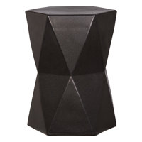 Anno LG MATRIX HEX STOOL, WHITE 17X22"H by Corrigan Studio