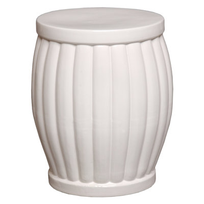 GARDEN STOOL/TBL, WHITE 17X22.5"H by Red Barrel Studio