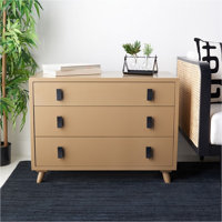 Shrestha Industrial Retro-Chic MDF Wood 3-Drawer Chest - With Black Iron Hardware by Corrigan Studio
