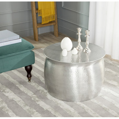 Hammered Metal Table Stool by Everly Quinn
