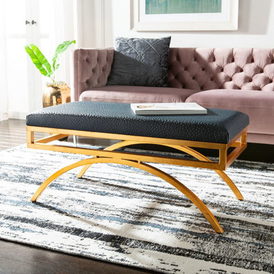Brooklyn-Lee Moon Arc Linen Bench by Everly Quinn