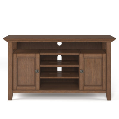 Amherst 54"W Solid Wood Transitional TV Stand for TVs up to 60" with 2 Cabinets and Adjustable Shelves by Simpli Home